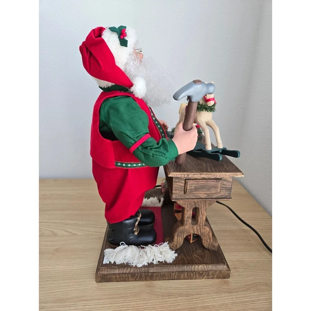 Holiday Animatronic Santa's Workshop Motion Figure Christmas Decor Rocking Horse